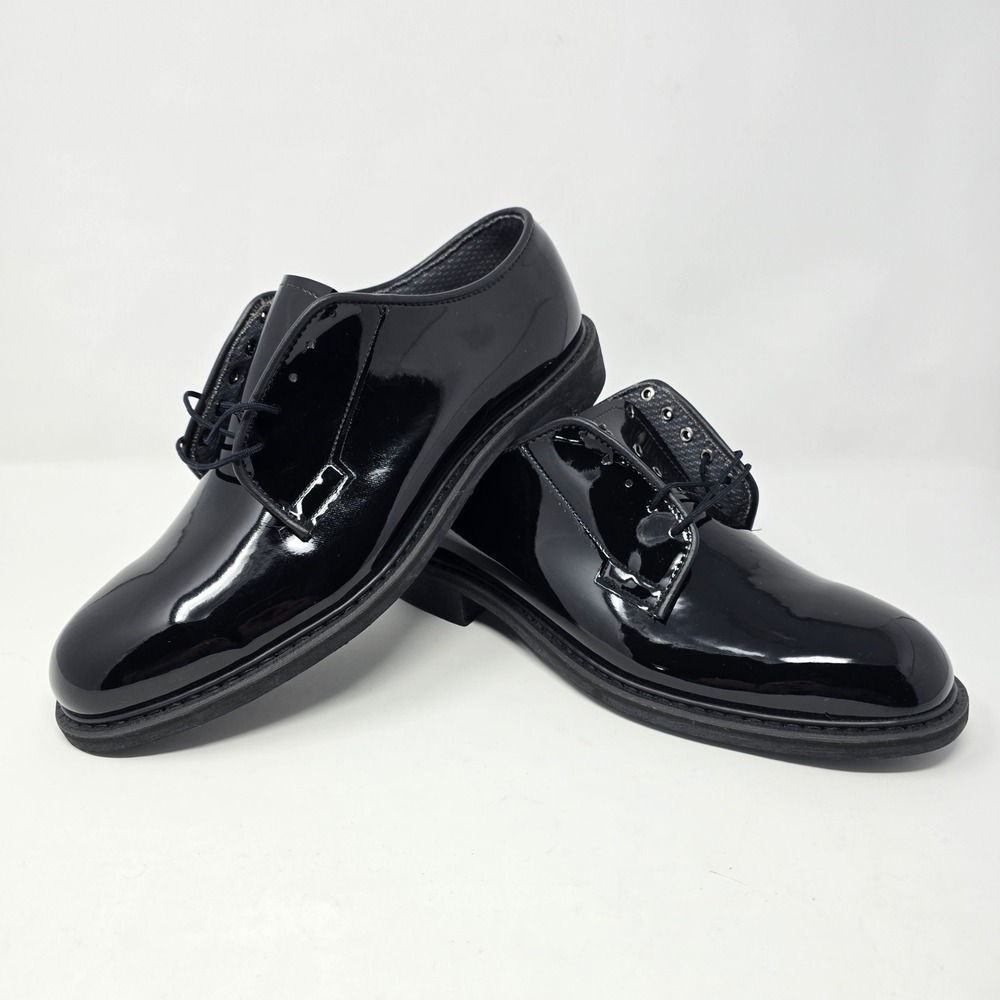 Bates Mens High Gloss Oxford Dress Shoes Black Patent Vibram Sole 10 D 00941C - Picture 7 of 16